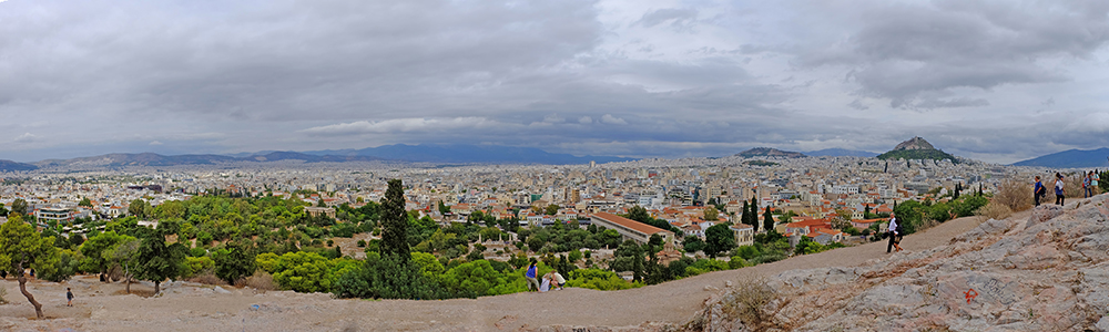 Athen Areopagos-Hill Akropolis Panorama
