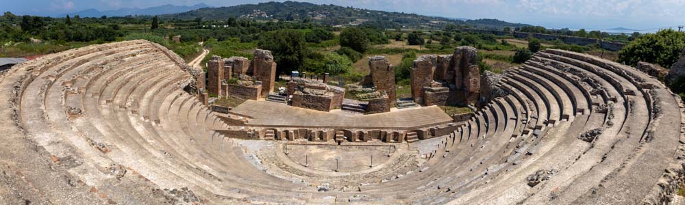 Das beeindruckende Odeum Nikopolis von oben